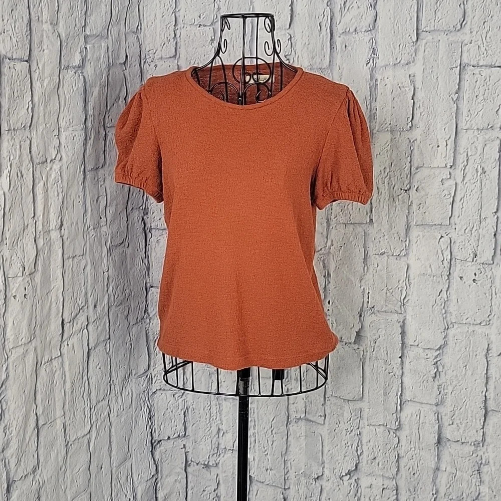 MADEWELL Rust Colored Short Sleeves Blouse‎ XS